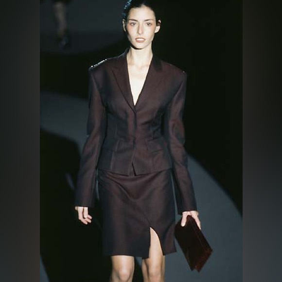 Gucci By Tom Ford Fall/Winter 1997 Burgundy Runway Skirt Size IT 46 - Picture 1 of 12
